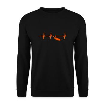 Heartbeat Diving Instructor Diving - Unisex Sweatshirt - black - Front - Alina (178cm) & Michal (187cm)