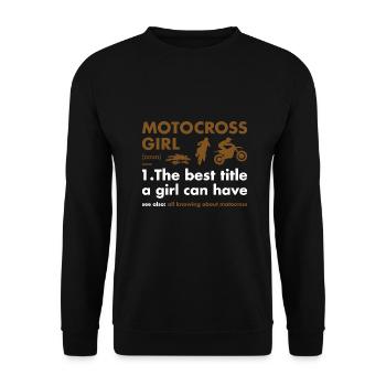 Sport Girl Définition Motocross - Sweat-shirt Unisexe - noir - Devant - Alina (178cm) & Michal (187cm)
