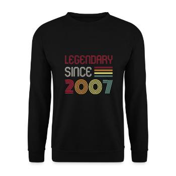 Birthday Legendary Since 2007 - Unisex Sweatshirt - black - Front - Alina (178cm) & Michal (187cm)