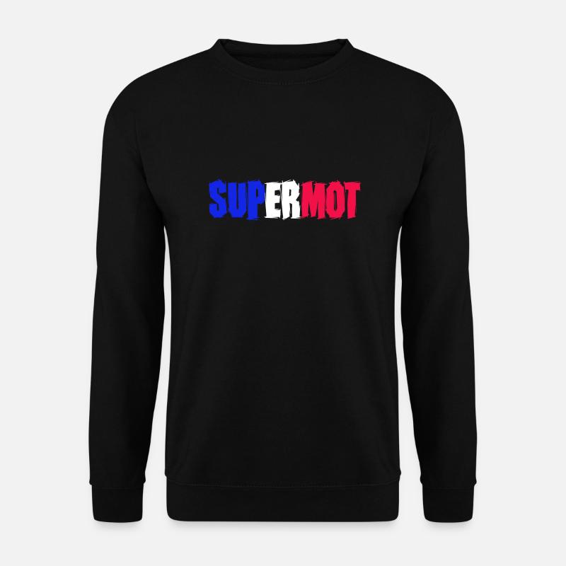 Supermot Logo blau weiß rot - Unisex Pullover - Schwarz