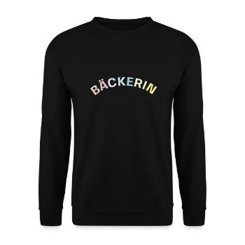 Bäckerin - Unisex Pullover - Schwarz - Vorne - Alina (178cm) & Michal (187cm)