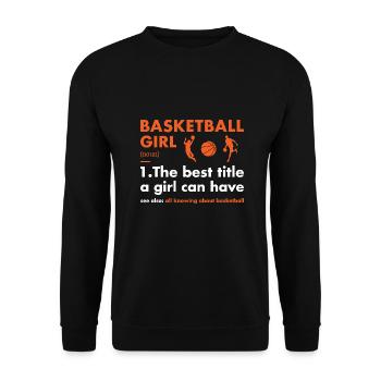 Sport Girl Definition Basketball - Unisex Sweatshirt - black - Front - Alina (178cm) & Michal (187cm)