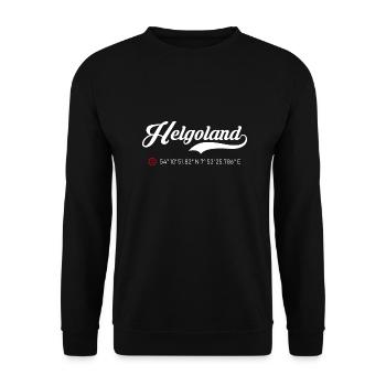 Insel Helgoland Koordinaten roter Anker - Unisex Pullover - Schwarz - Vorne - Alina (178cm) & Michal (187cm)