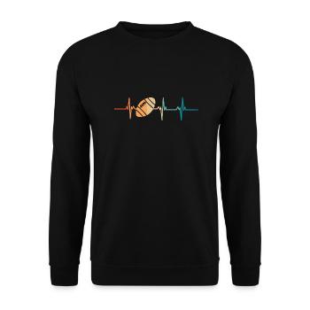 Rugby Heartbeat - Unisex Sweatshirt - black - Front - Alina (178cm) & Michal (187cm)