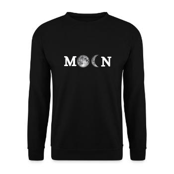 Moon-cadeau original lune - Sweat-shirt Unisexe - noir - Devant - Alina (178cm) & Michal (187cm)