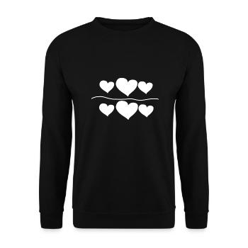 herz sechs herzen symbol liebe linie - Unisex Pullover - Schwarz - Vorne - Alina (178cm) & Michal (187cm)