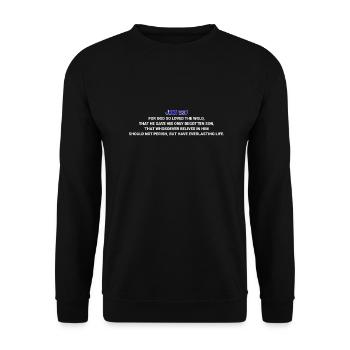 Jean 3:16 TEXT - Sweat-shirt Unisexe - noir - Devant - Alina (178cm) & Michal (187cm)