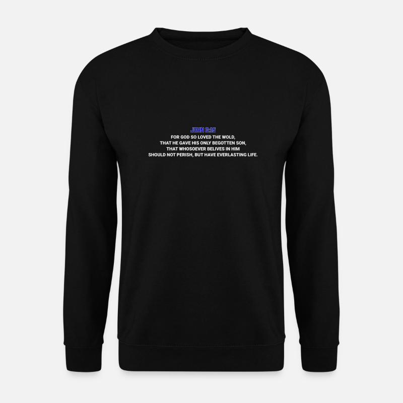 Johannes 3:16 TEXT - Unisex Pullover - Schwarz
