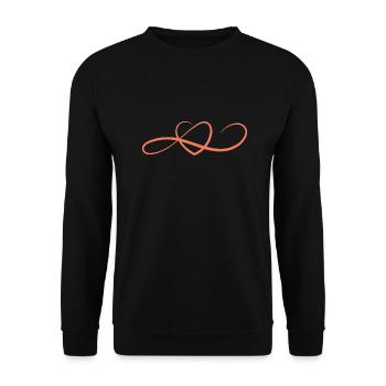 Herz Schatz Lieblingsmensch Ich liebe Dich - Unisex Pullover - Schwarz - Vorne - Alina (178cm) & Michal (187cm)