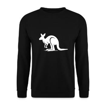 Majestic kangaroo in minimalist shape - Unisex Sweatshirt - black - Front - Alina (178cm) & Michal (187cm)
