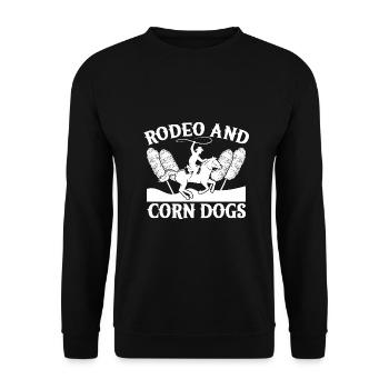 Rodeo Horse Riding Rodeo & Corn Dogs Cowboy - Unisex Sweatshirt - black - Front - Alina (178cm) & Michal (187cm)
