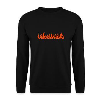 flames - Unisex Sweatshirt - black - Front - Alina (178cm) & Michal (187cm)