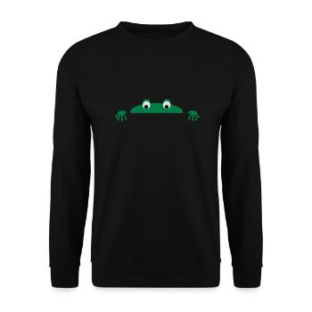 Frog face - Unisex Pullover - Schwarz - Vorne - Alina (178cm) & Michal (187cm)