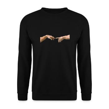 The Creation of Adam Michelangelo - Unisex Sweatshirt - black - Front - Alina (178cm) & Michal (187cm)