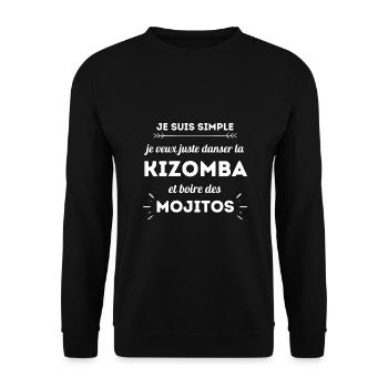 T-shirt Kizomba citation drole - Sweat-shirt Unisexe - noir - Devant - Alina (178cm) & Michal (187cm)