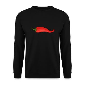 Chili Chilischote rot - Unisex Pullover - Schwarz - Vorne - Alina (178cm) & Michal (187cm)