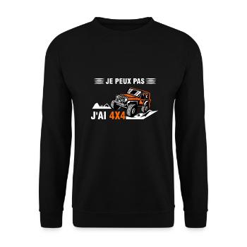 Je peux pas j'ai 4X4 cadeaux 4X4 - Sweat-shirt Unisexe - noir - Devant - Alina (178cm) & Michal (187cm)