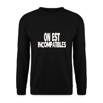 on est incompatibles - Sweat-shirt Unisexe - noir - Devant - Alina (178cm) & Michal (187cm)
