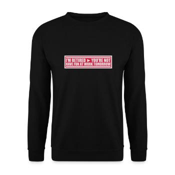 have fun at work - Unisex Pullover - Schwarz - Vorne - Alina (178cm) & Michal (187cm)