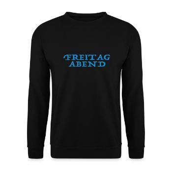 Freitag-Abend Blau - Unisex Pullover - Schwarz - Vorne - Alina (178cm) & Michal (187cm)