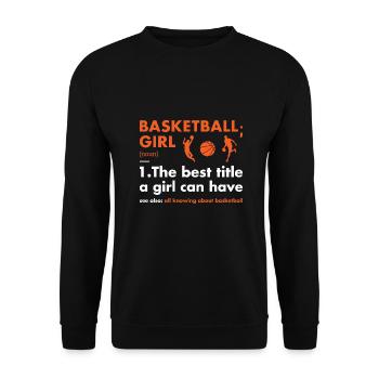 Sport Girl Definition Basketball - Unisex Sweatshirt - black - Front - Alina (178cm) & Michal (187cm)