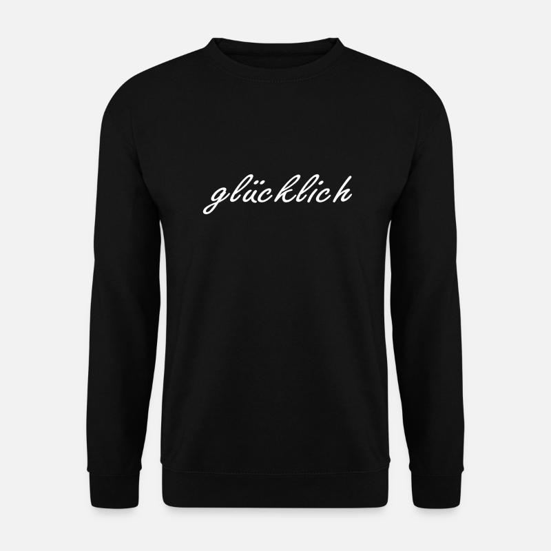 glücklich - Unisex Pullover - Schwarz