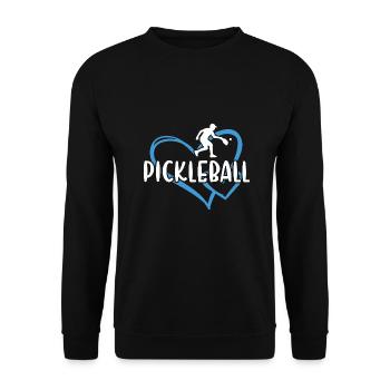 Sport Heart Pickleball - Sweat-shirt Unisexe - noir - Devant - Alina (178cm) & Michal (187cm)