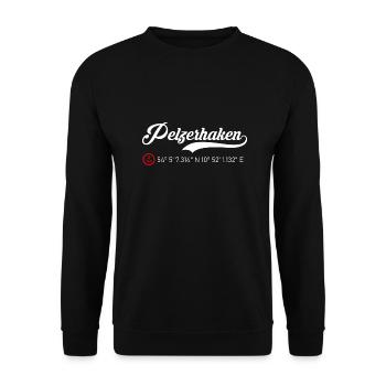Pelzerhaken Koordinaten - Unisex Pullover - Schwarz - Vorne - Alina (178cm) & Michal (187cm)