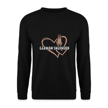 German Shepherd Heart - Unisex Sweatshirt - black - Front - Alina (178cm) & Michal (187cm)