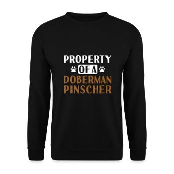 Property Of A Doberman Pinscher - Unisex Sweatshirt - black - Front - Alina (178cm) & Michal (187cm)