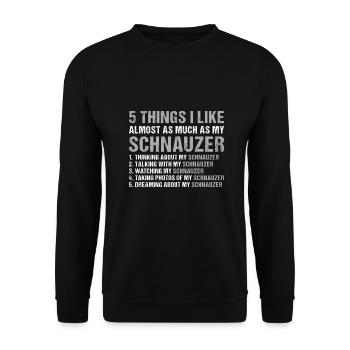 J’aime autant que mon Schnauzer - Sweat-shirt Unisexe - noir - Devant - Alina (178cm) & Michal (187cm)