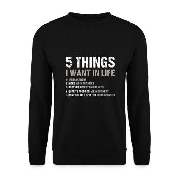 5 choses que je veux dans la vie Braque de Weimar - Sweat-shirt Unisexe - noir - Devant - Alina (178cm) & Michal (187cm)