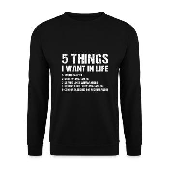 5 choses que je veux dans la vie Braque de Weimar - Sweat-shirt Unisexe - noir - Devant - Alina (178cm) & Michal (187cm)