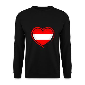 Österreich Herz - Unisex Pullover - Schwarz - Vorne - Alina (178cm) & Michal (187cm)