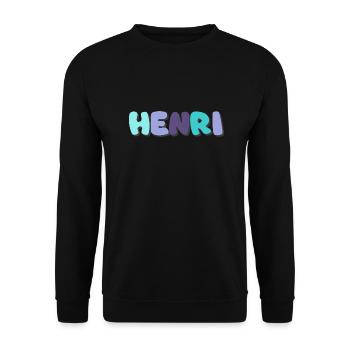 Name - Henri - Unisex Sweatshirt - black - Front - Alina (178cm) & Michal (187cm)