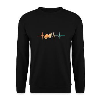 Battement de cœur loutre - Sweat-shirt Unisexe - noir - Devant - Alina (178cm) & Michal (187cm)