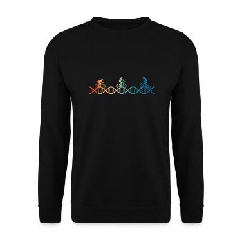 Radfahren liegt mir im Blut - Unisex Pullover - Schwarz - Vorne - Alina (178cm) & Michal (187cm)