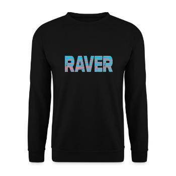 Raver Techno DNB Candy Stripe - Unisex Sweatshirt - black - Front - Alina (178cm) & Michal (187cm)