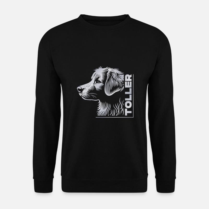 TOLLER Zeichnung Kopf silber - Unisex Pullover - Schwarz