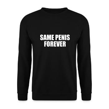 Same penis forever - Unisex Pullover - Schwarz - Vorne - Alina (178cm) & Michal (187cm)