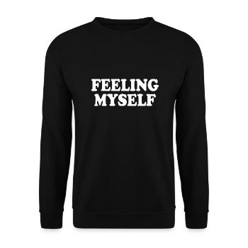 feeling myself - Unisex Pullover - Schwarz - Vorne - Alina (178cm) & Michal (187cm)