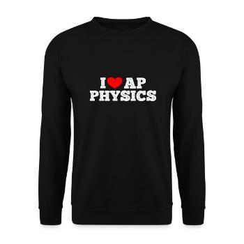 AP Physics Funny High School AP Class Survivor - Unisex Sweatshirt - black - Front - Alina (178cm) & Michal (187cm)