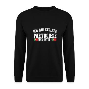 Portuguese Portugal - Unisex Sweatshirt - black - Front - Alina (178cm) & Michal (187cm)