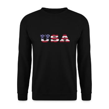 United States in the colors of the American flag flag flag - Unisex Sweatshirt - black - Front - Alina (178cm) & Michal (187cm)