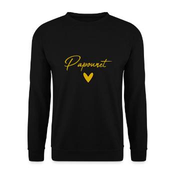 PAPOUNET. DAD. FATHER'S DAY. HAPPY FATHER'S DAY - Unisex Sweatshirt - black - Front - Alina (178cm) & Michal (187cm)