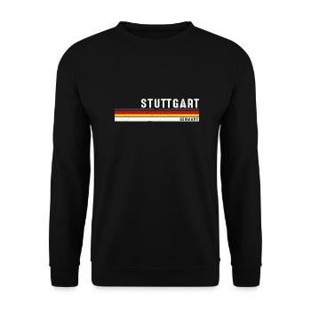 Stuttgart Deutschland Rétro Vintage - Allemand - Sweat-shirt Unisexe - noir - Devant - Alina (178cm) & Michal (187cm)