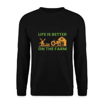 Farming Farmer Vintage Farmer Gift Saying - Unisex Sweatshirt - black - Front - Alina (178cm) & Michal (187cm)