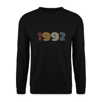 1992 Retro Style 1992 Birthday 1992 Vintage - Unisex Sweatshirt - black - Front - Alina (178cm) & Michal (187cm)