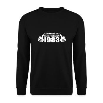 Les meilleurs sont nés en 1983 - Sweat-shirt Unisexe - noir - Devant - Alina (178cm) & Michal (187cm)