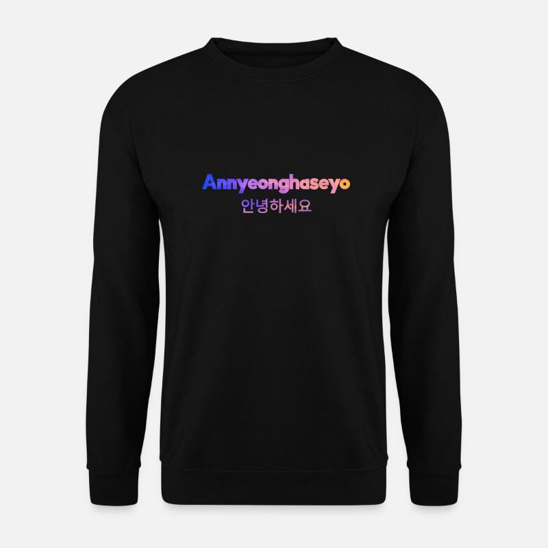 Koreanisch Sprache Begrüßung - Unisex Pullover - Schwarz